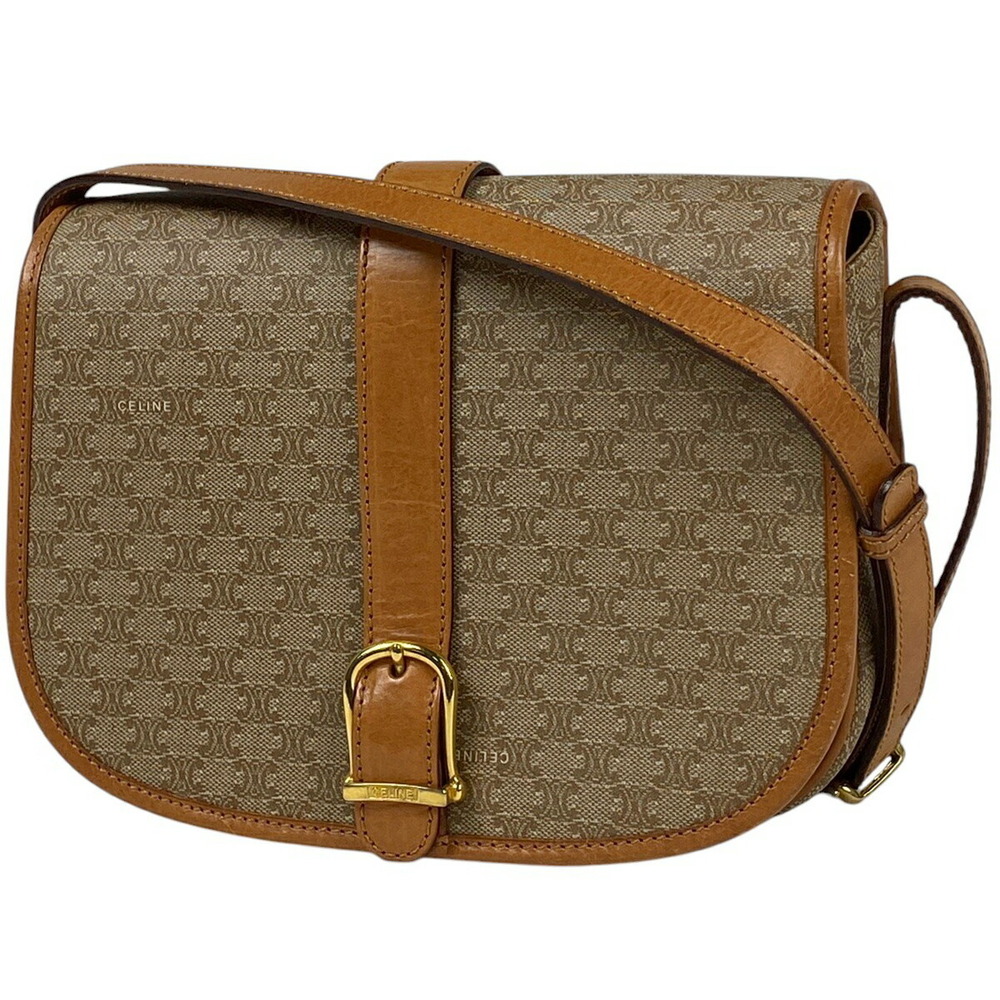 Celine Macadam shoulder bag cross Body Bum Crossbody Belt canvas beige brown